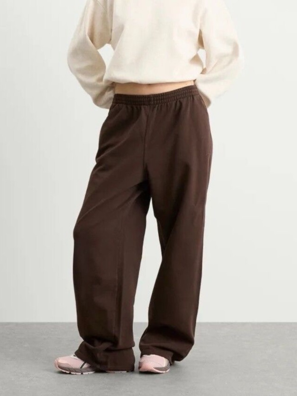 NWT skims boyfriend fleece baggy sweatpant in espresso SZ small